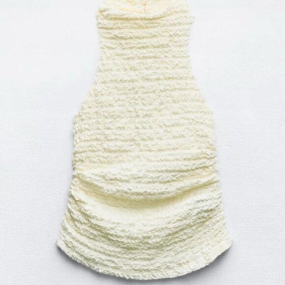 Zara Textured Halter Top - Ecru - Picture 5 of 5